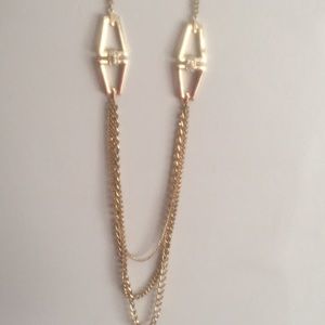 1 gold plated long necklace